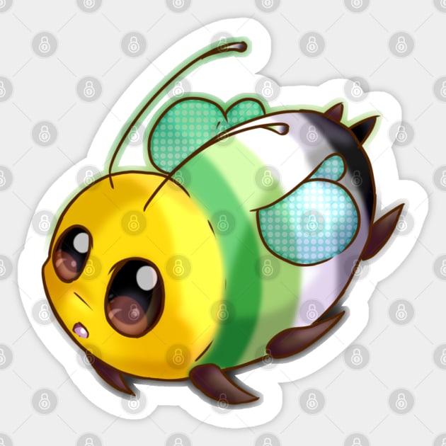 Aromantic bee Sticker by Zorveechu